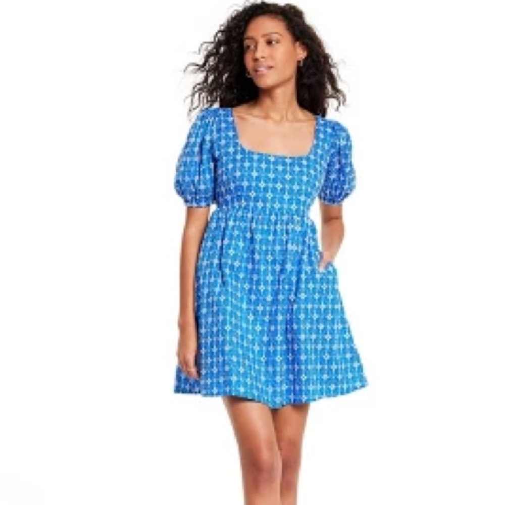 Women's Eyelet Mini Dress - RHODE x Target Light Blue L